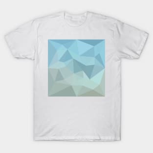 Cadet Blue Orange Abstract Low Polygon Background T-Shirt